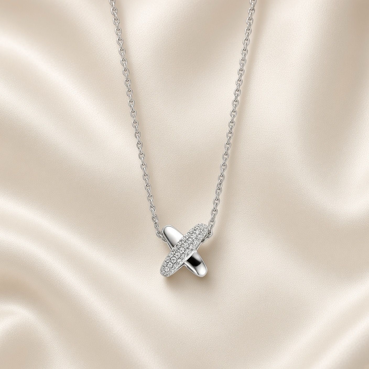 Pave X Necklace