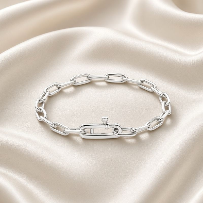 23018SI- Silver Lightweight Paperclip Bracelet