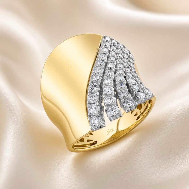14K Y/G Diamond Fashion Ring, D: 1.18ct