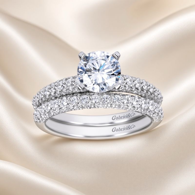 14K W/G Pave Diamond Engagement Ring