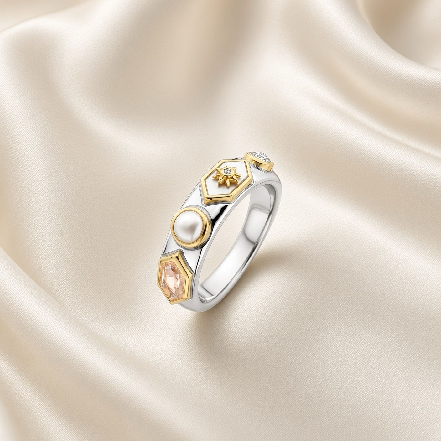 12314NU/54- Mother of Pearl Jeweled Band