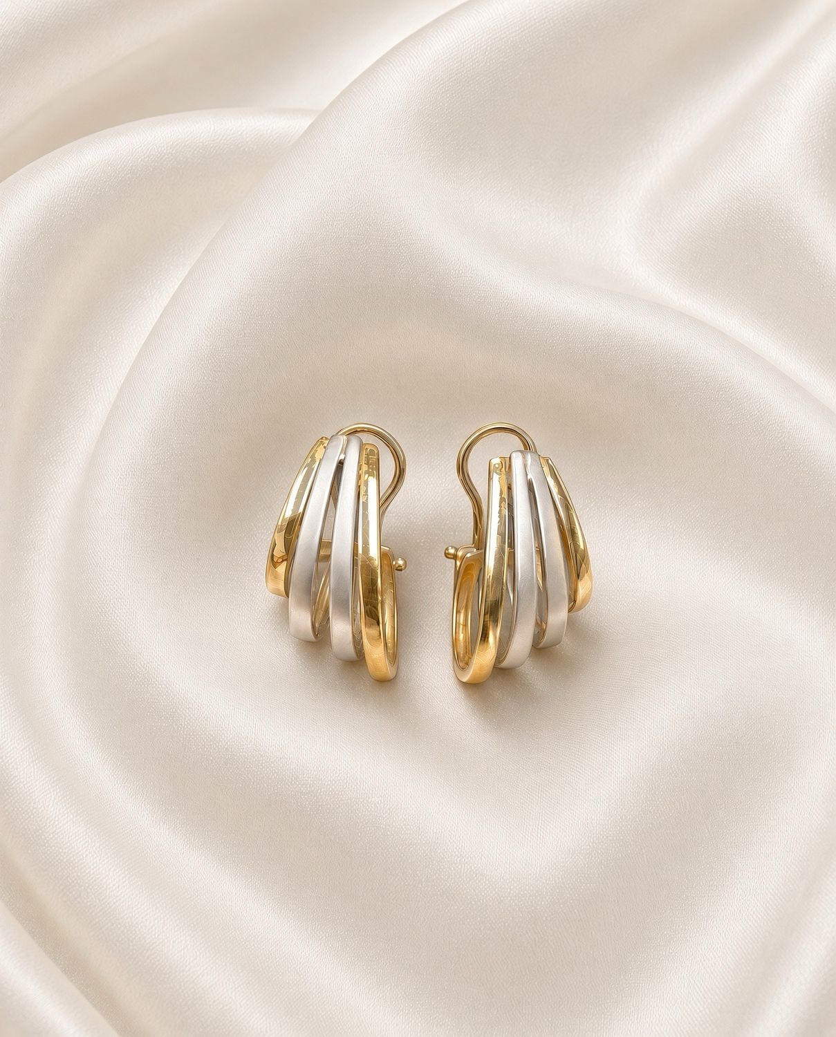 Two-Tone Sculpted Earrings