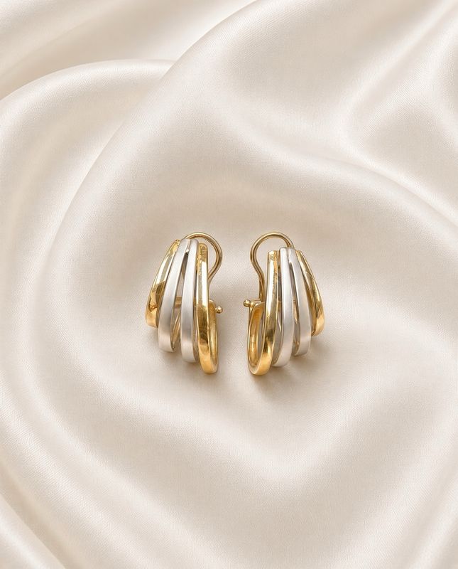 Two-Tone Sculpted Earrings