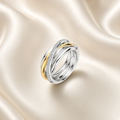 2 tone Overlap Ring with Zirconia