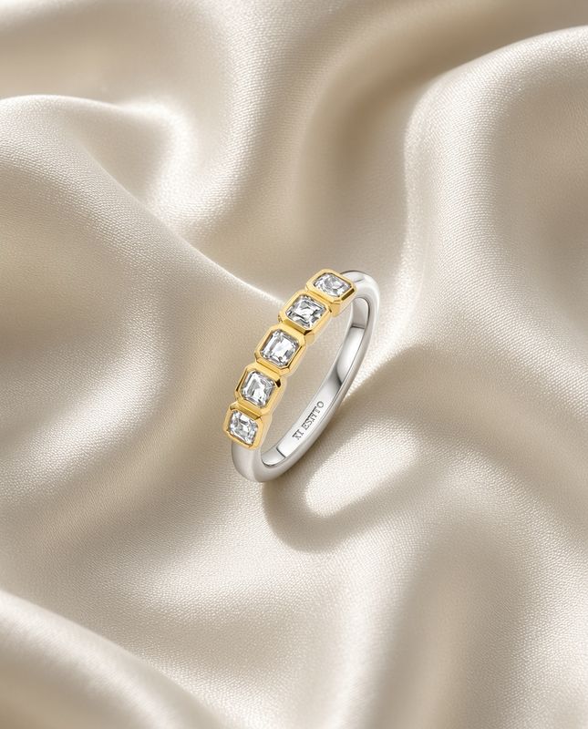 Square Zirconia Tennis Ring
