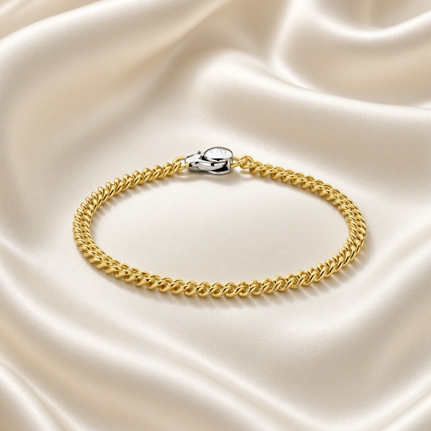 Yellow Gold-Plated Light Curb Link Bracelet