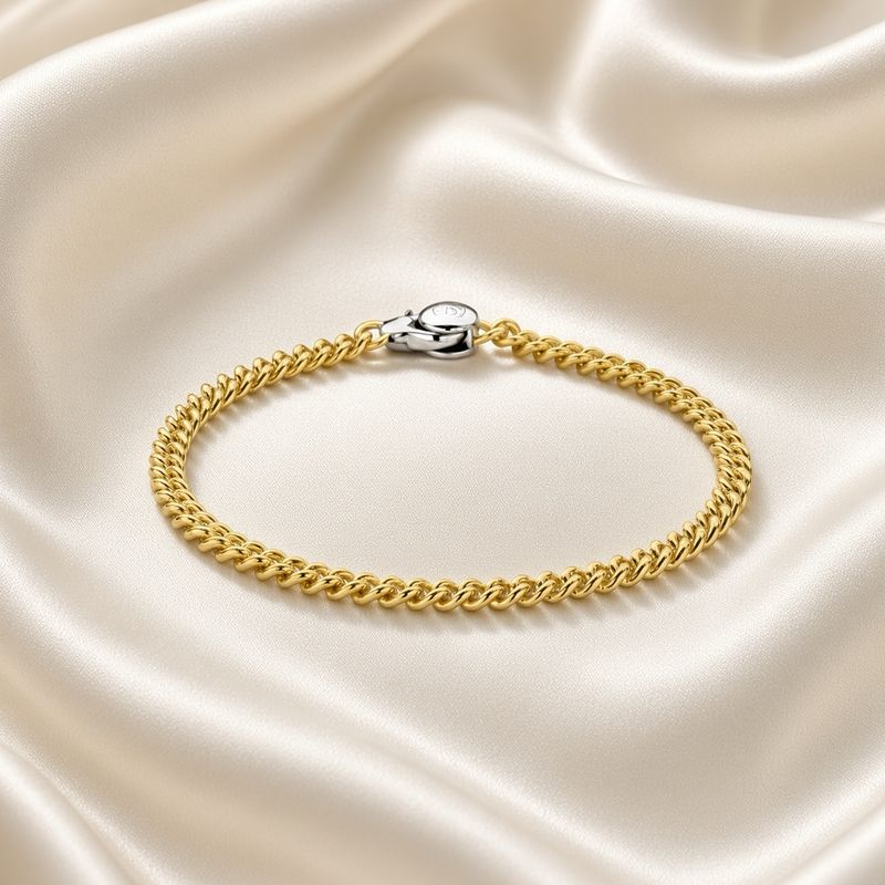 Yellow Gold-Plated Light Curb Link Bracelet