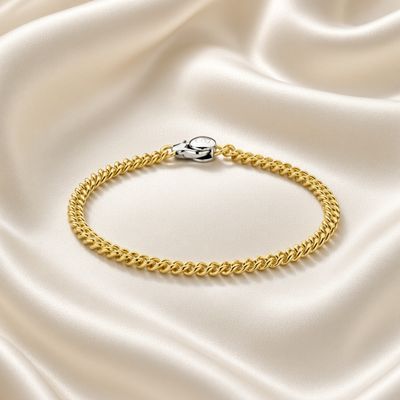 Yellow Gold-Plated Light Curb Link Bracelet
