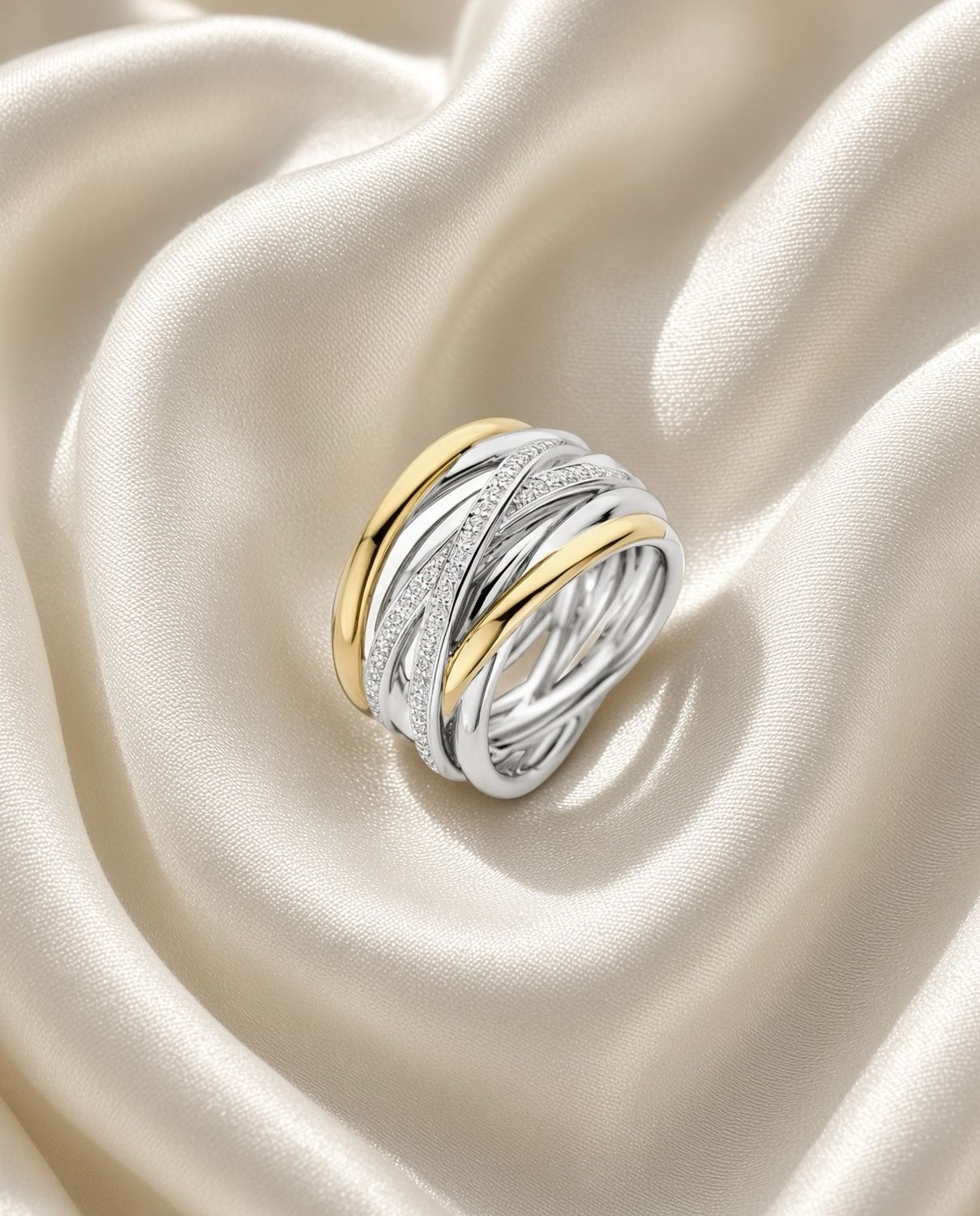Intertwined Pavé Statement Ring