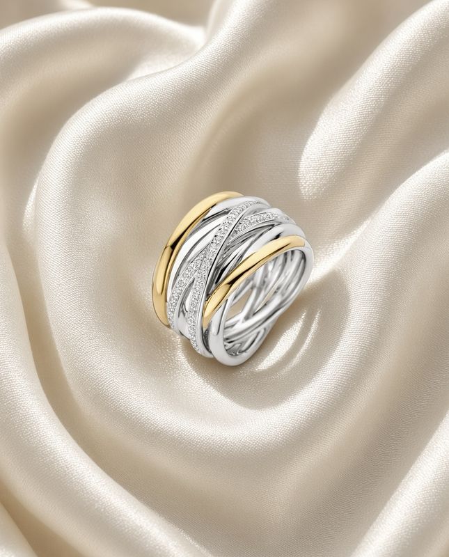 Intertwined Pavé Statement Ring