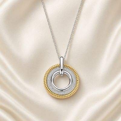 2 Tone Iconic Textured Pendant
