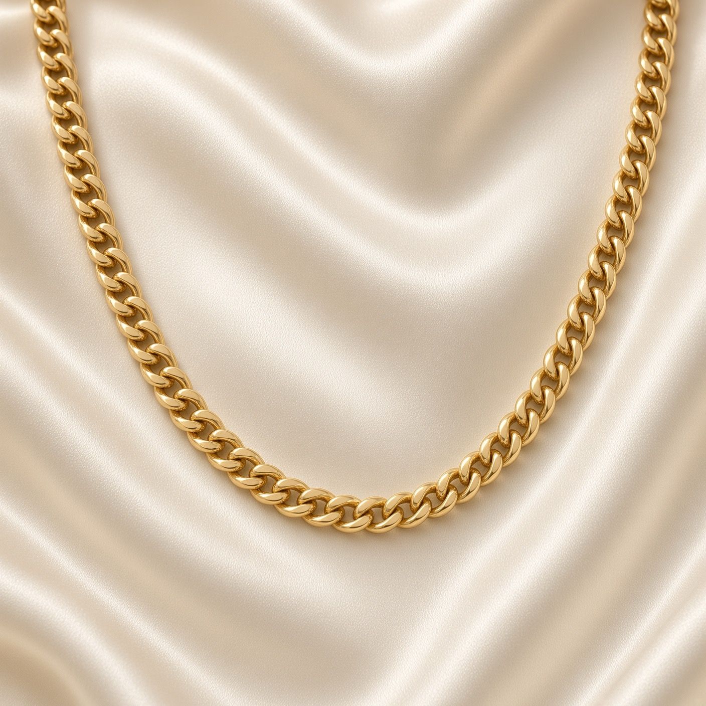 Yellow Plated Cuban Link Necklace