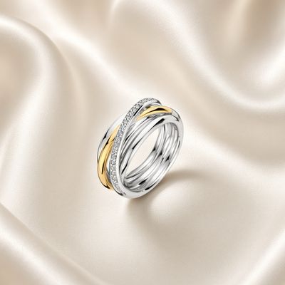 2 tone Multi-Overlap Ring with Zirconia