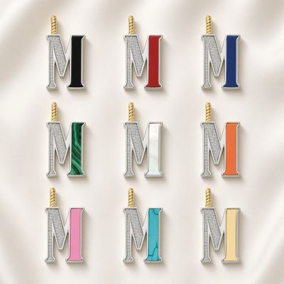 Colored Initial Pendants