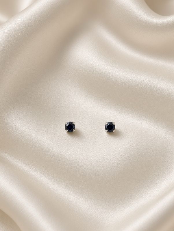 14K W/G Sapphire Stud Earrings 0.90ct