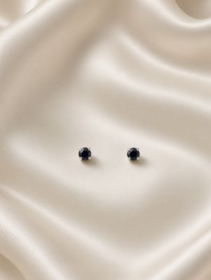14K W/G Sapphire Stud Earrings, S: 0.90ct