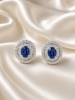 Sapphire & Diamond Halo Earrings Sapphire & Diamond Halo Earrings