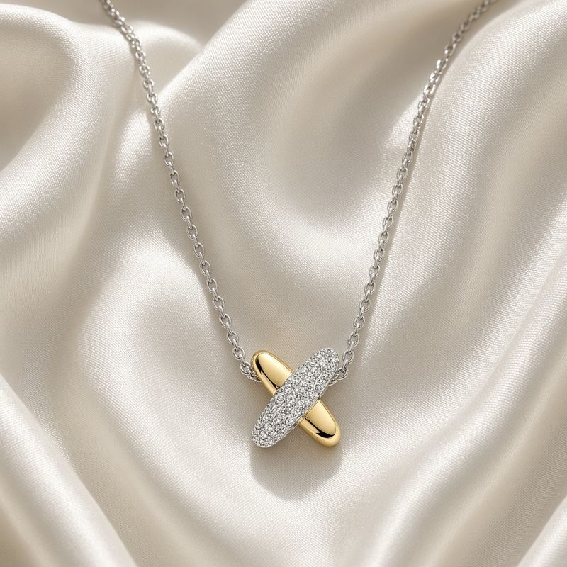 Pavé Zirconia X Necklace