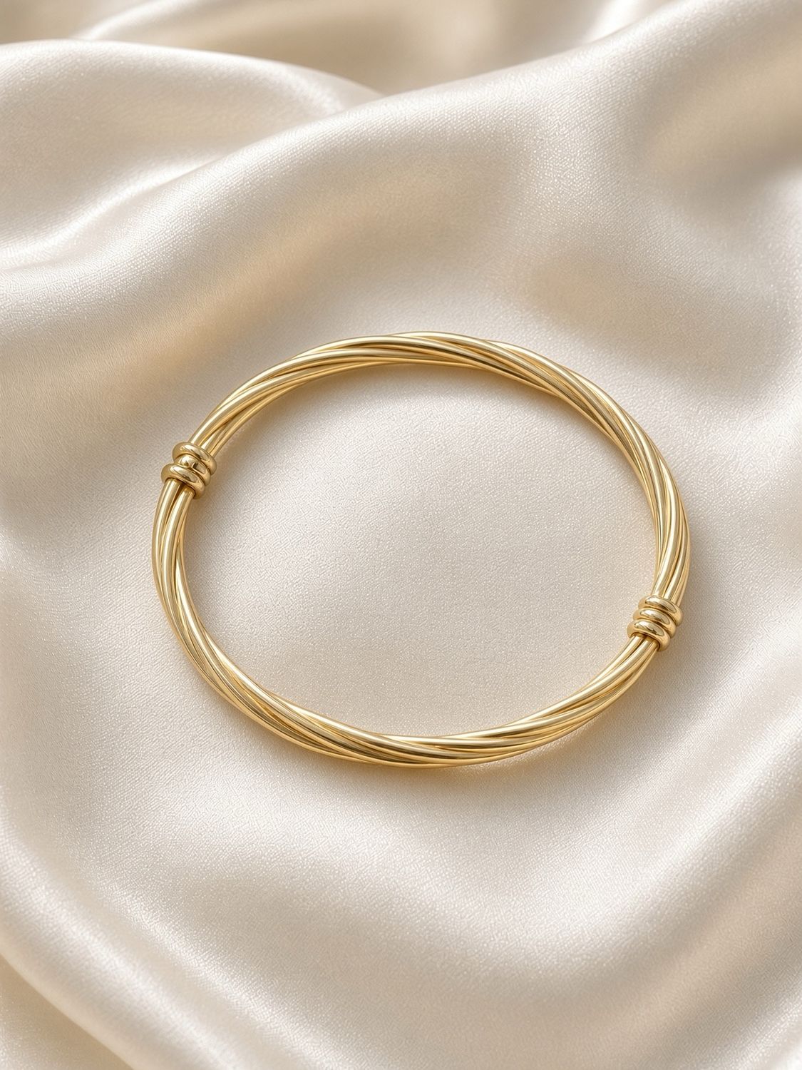 Twisted Gold Bangle Bracelet