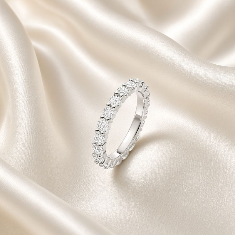 Silver 3mm Zirconia Eternity Band
