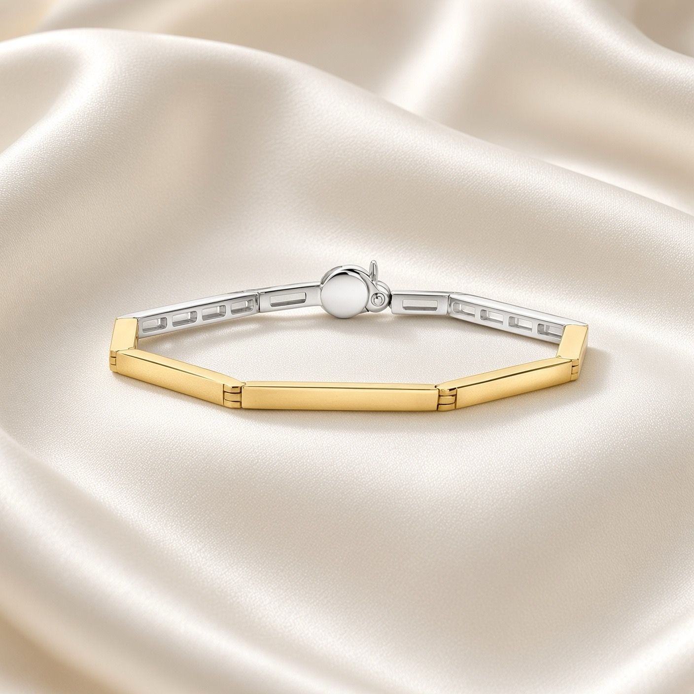 Gold-Plated Bar Link Bracelet