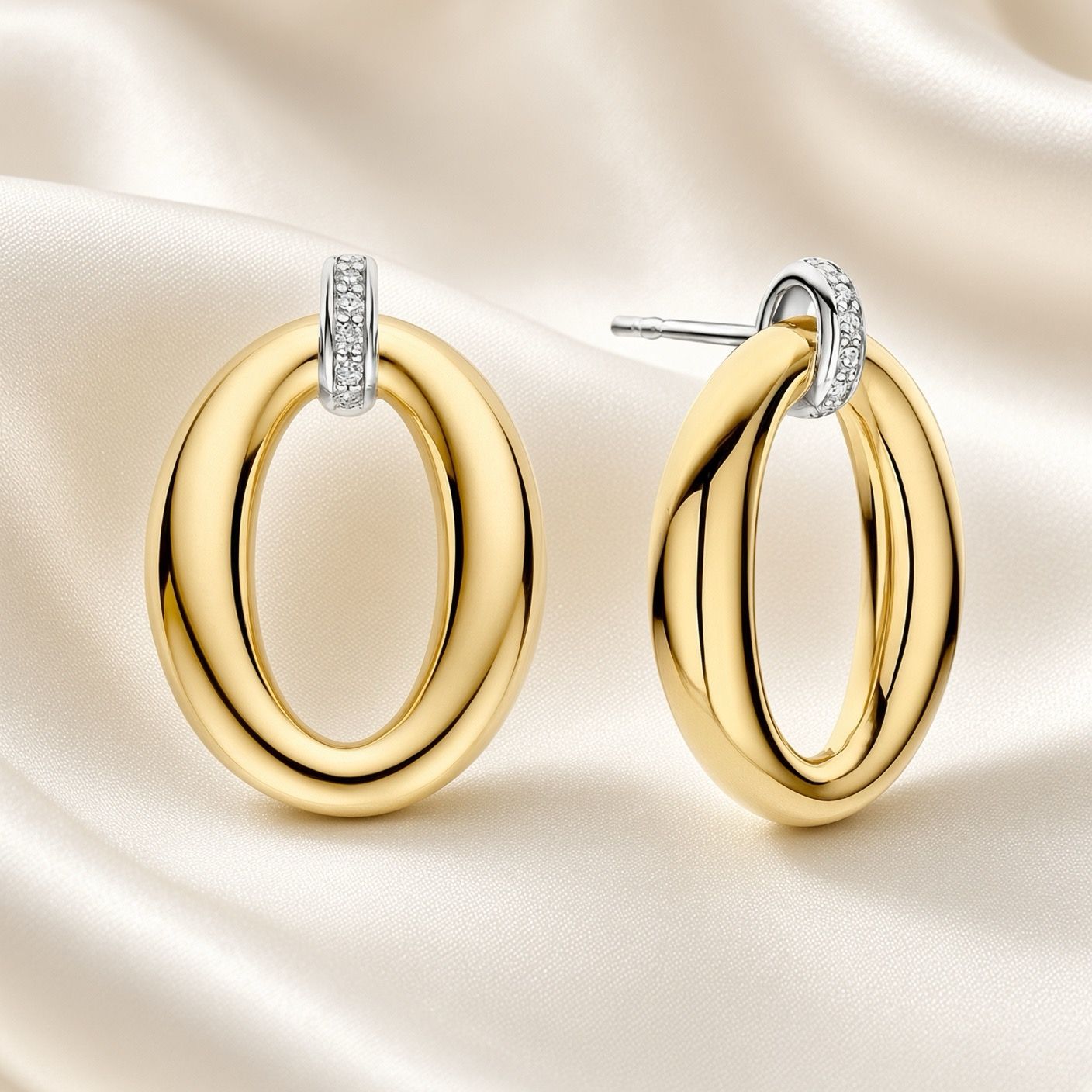 YellowGold Plated Chunky Oval Stud Earring