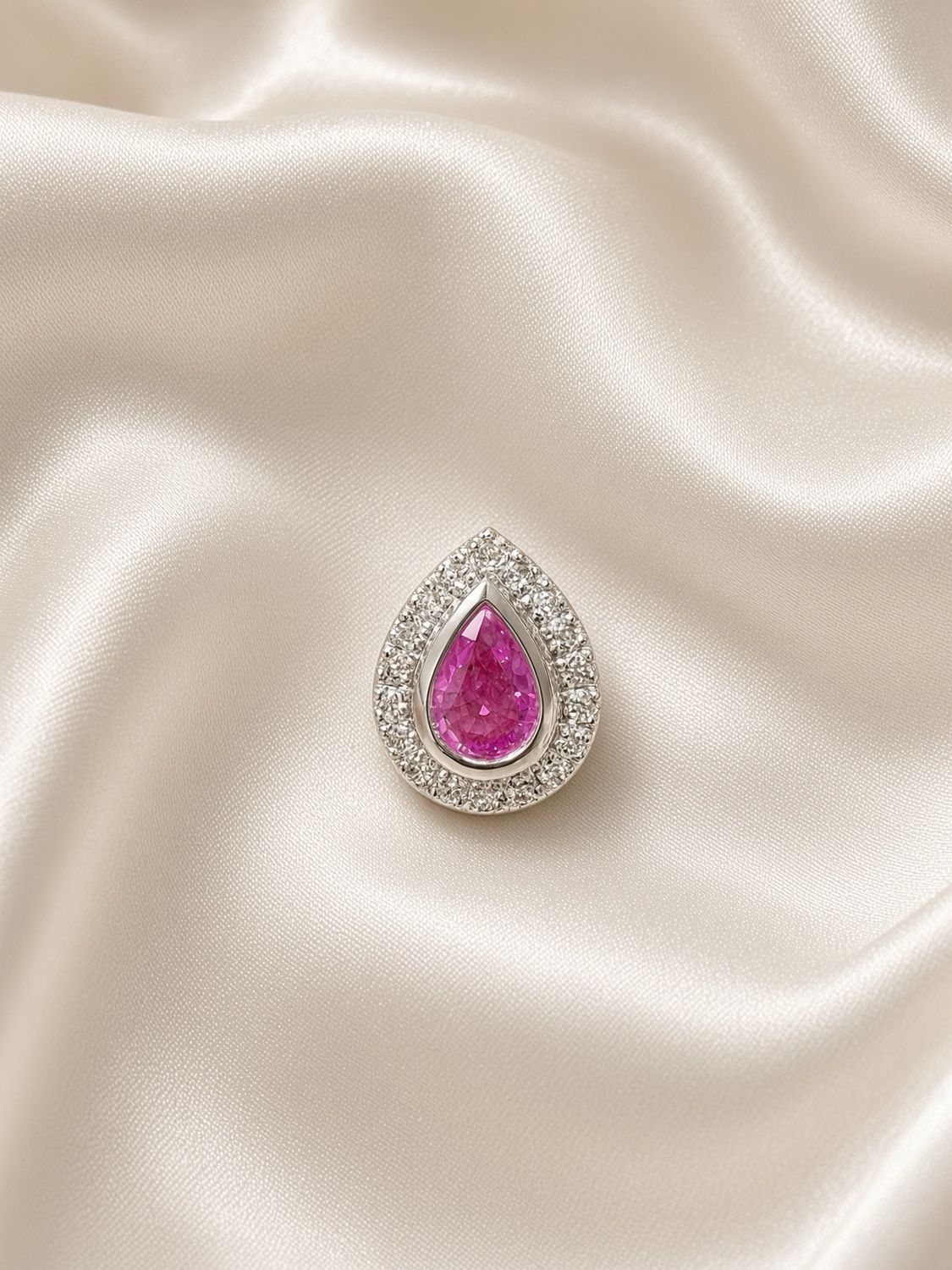 Pink Sapphire Teardrop Pendant