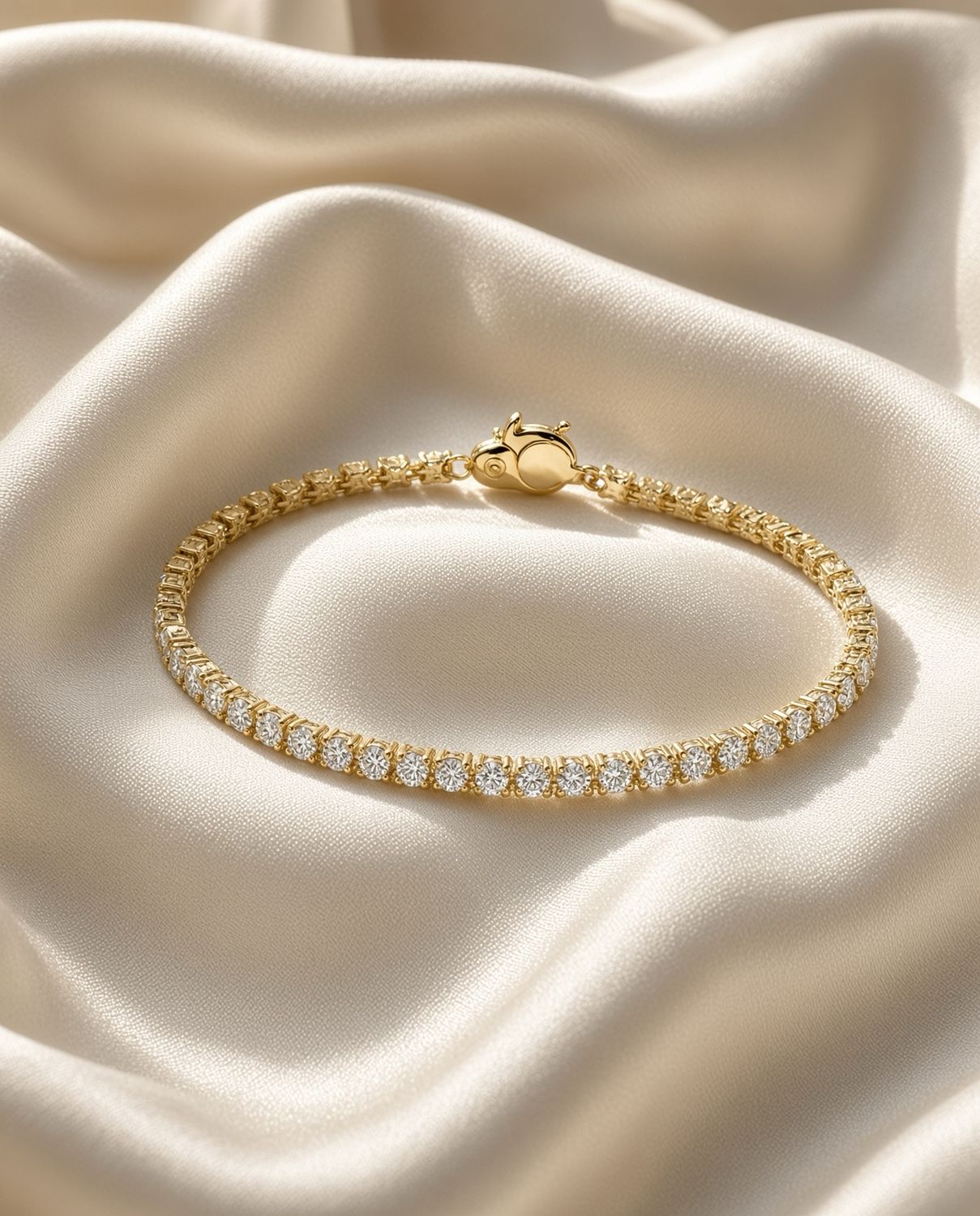 Yellow Gold Plated Zirconia Tennis Bracelet
