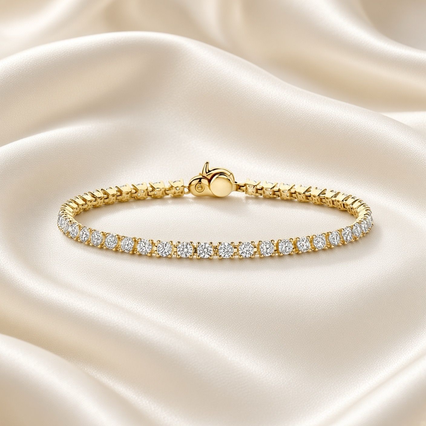 Yellow Gold Plated Zirconia Tennis Bracelet, 2.5mm