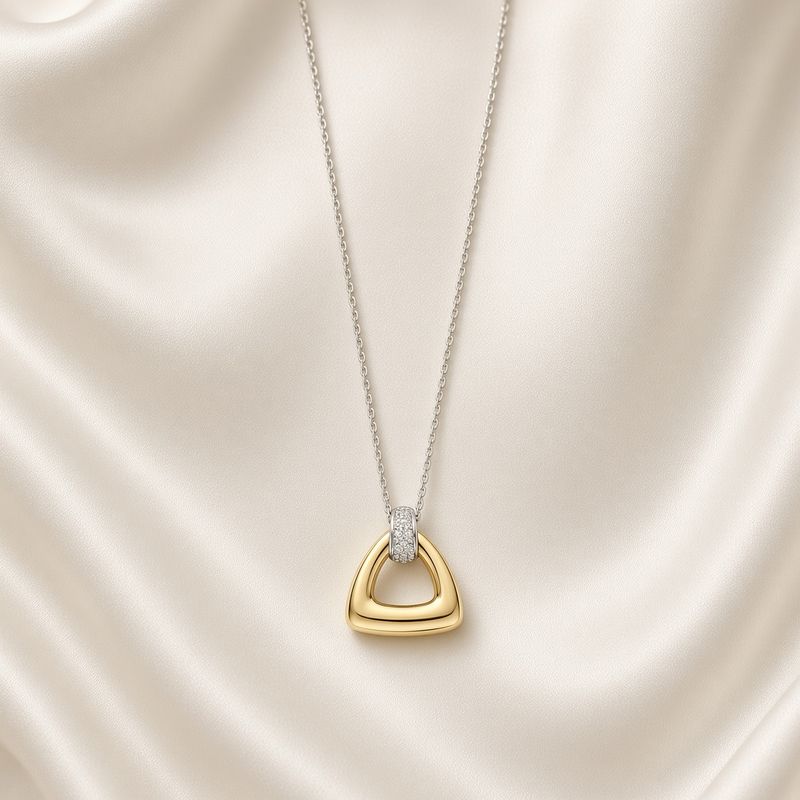Yellow Gold Plated Triangle Necklace