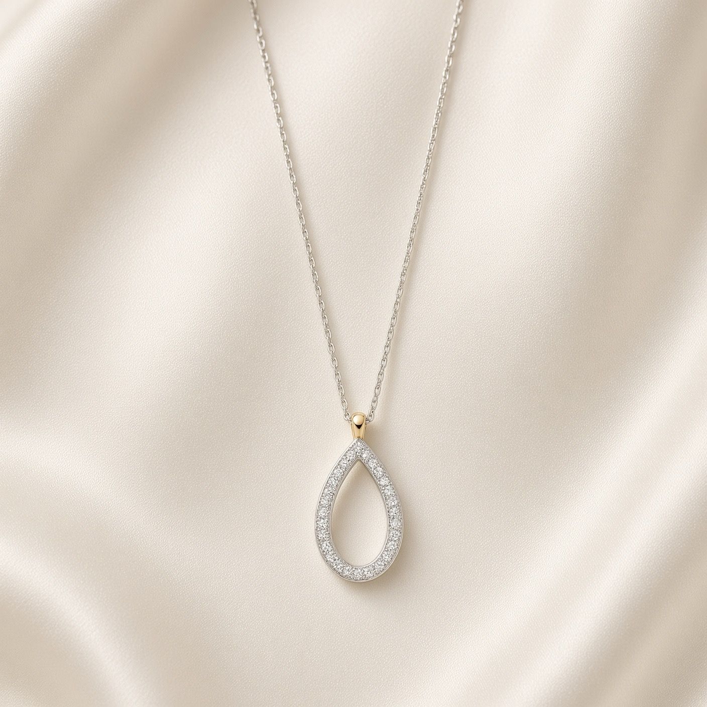Zirconia Tear Drop Necklace