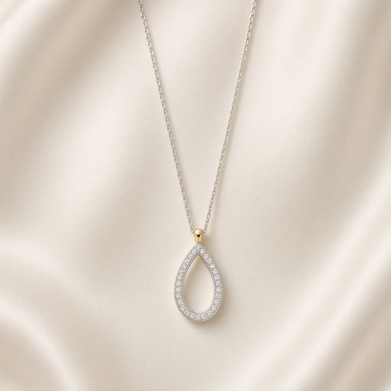 Zirconia Tear Drop Necklace