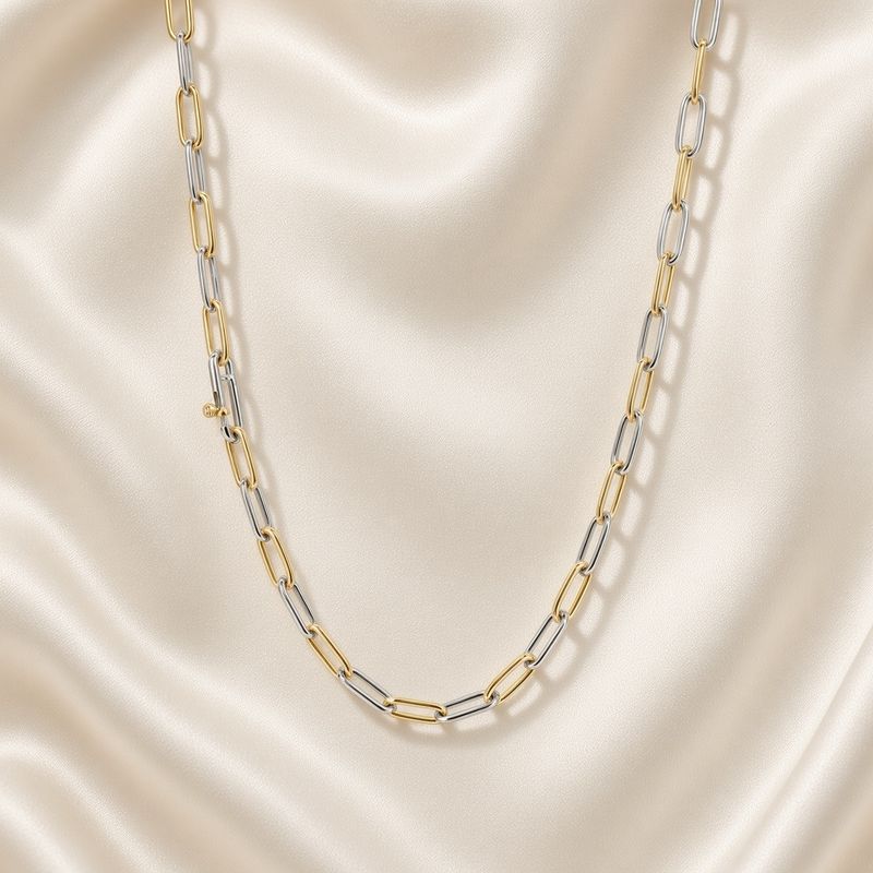 Two Tone Paperclip Necklace
