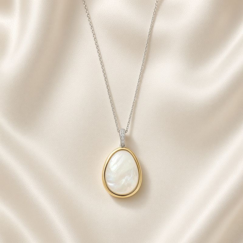 Mother of Pearl Pebble Necklace