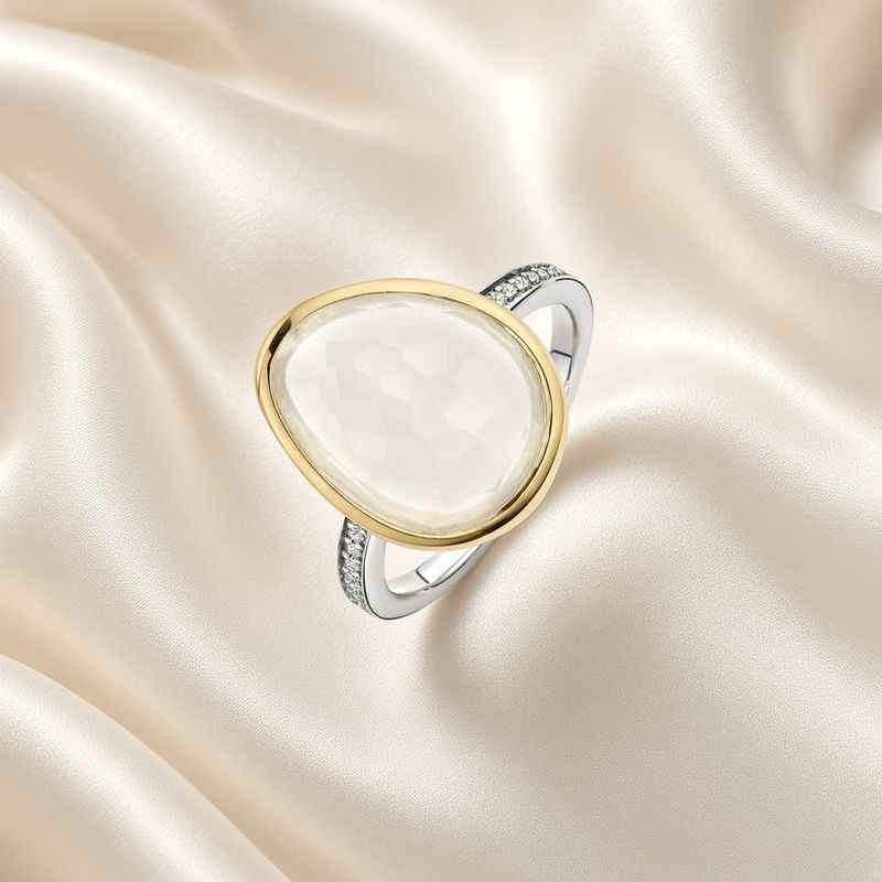 Large Mother of Pearl Pebble Ring