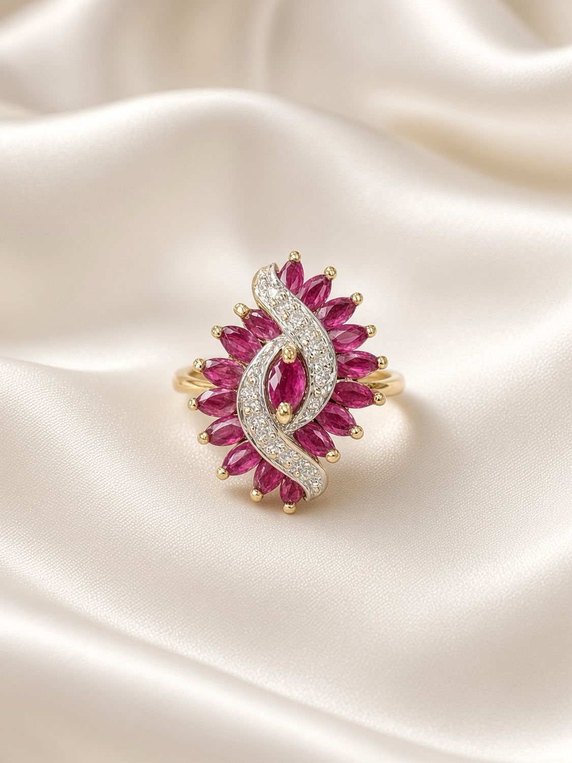 Vintage Ruby &amp; Diamond Ring