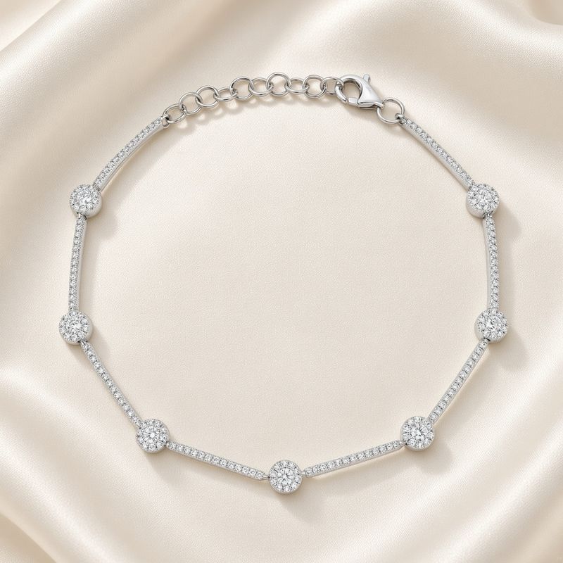 14K W/G Diamond Bracelet, D: 0.88ct