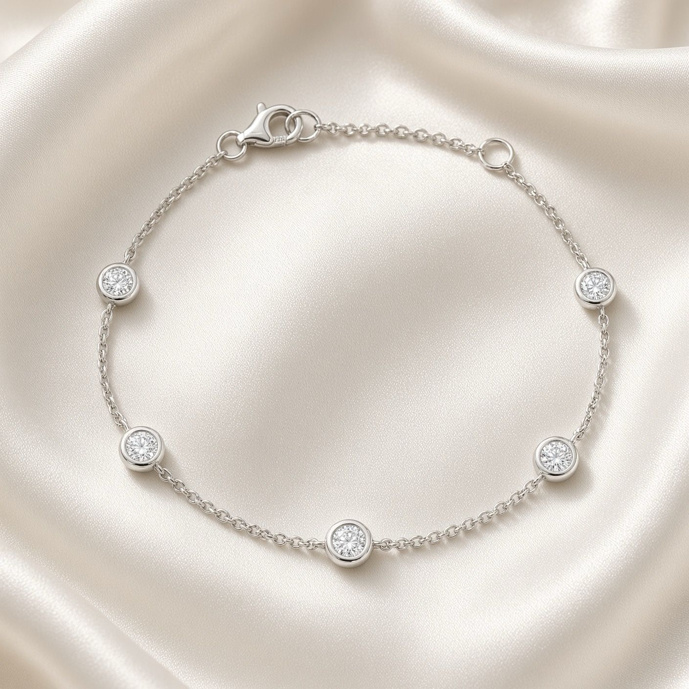 14K W/G Diamonds By the Inch Bracelet, D: 0.13ct