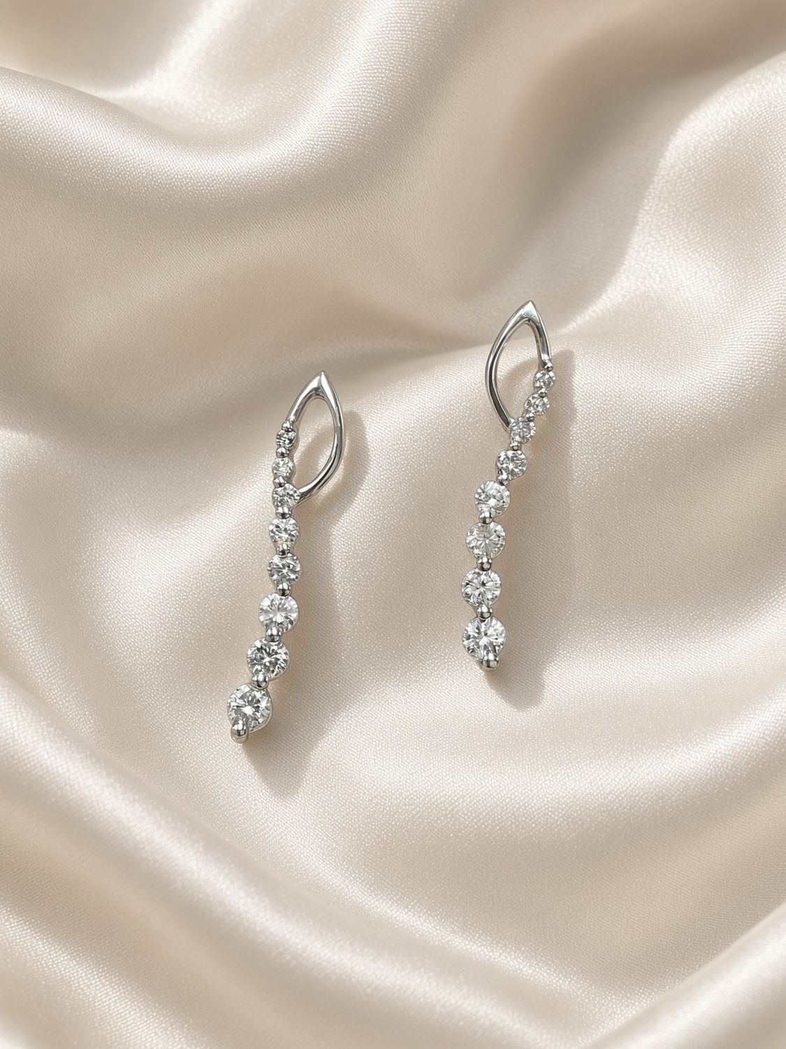Graduated Diamond Drop Earrings