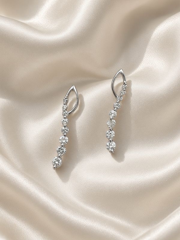 Graduated Diamond Drop Earrings