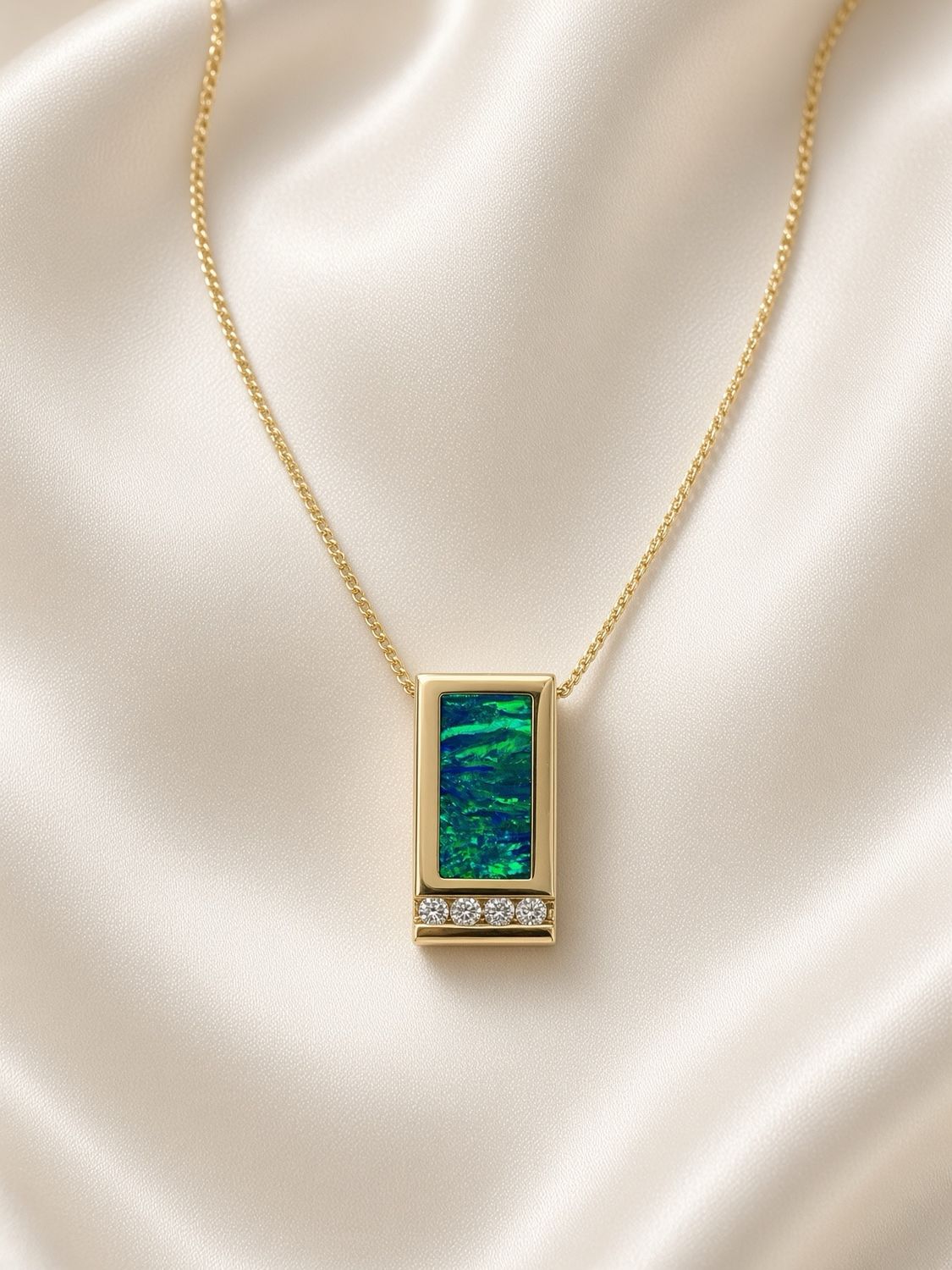 Opal &amp; Diamond Pendant