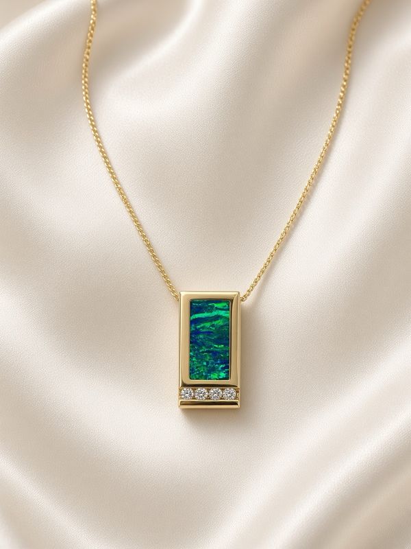 Opal &amp; Diamond Pendant
