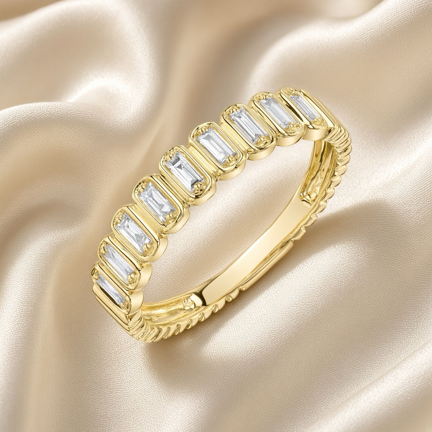 Bezel Set Baguette Band