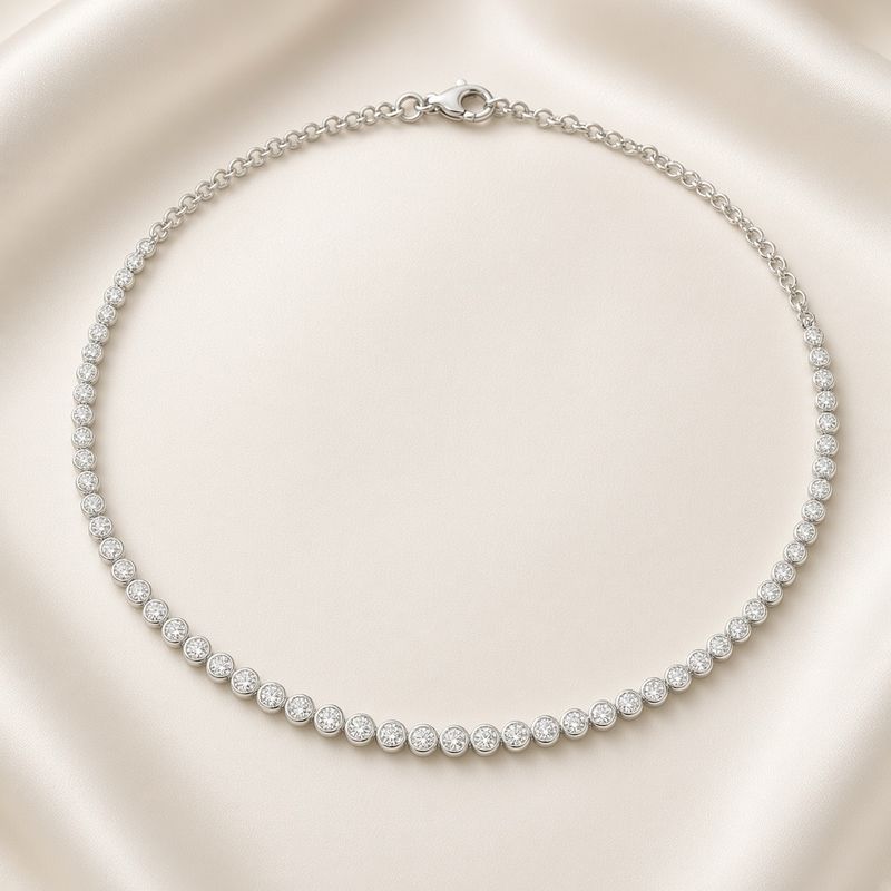 Bezel Set Tennis Necklace