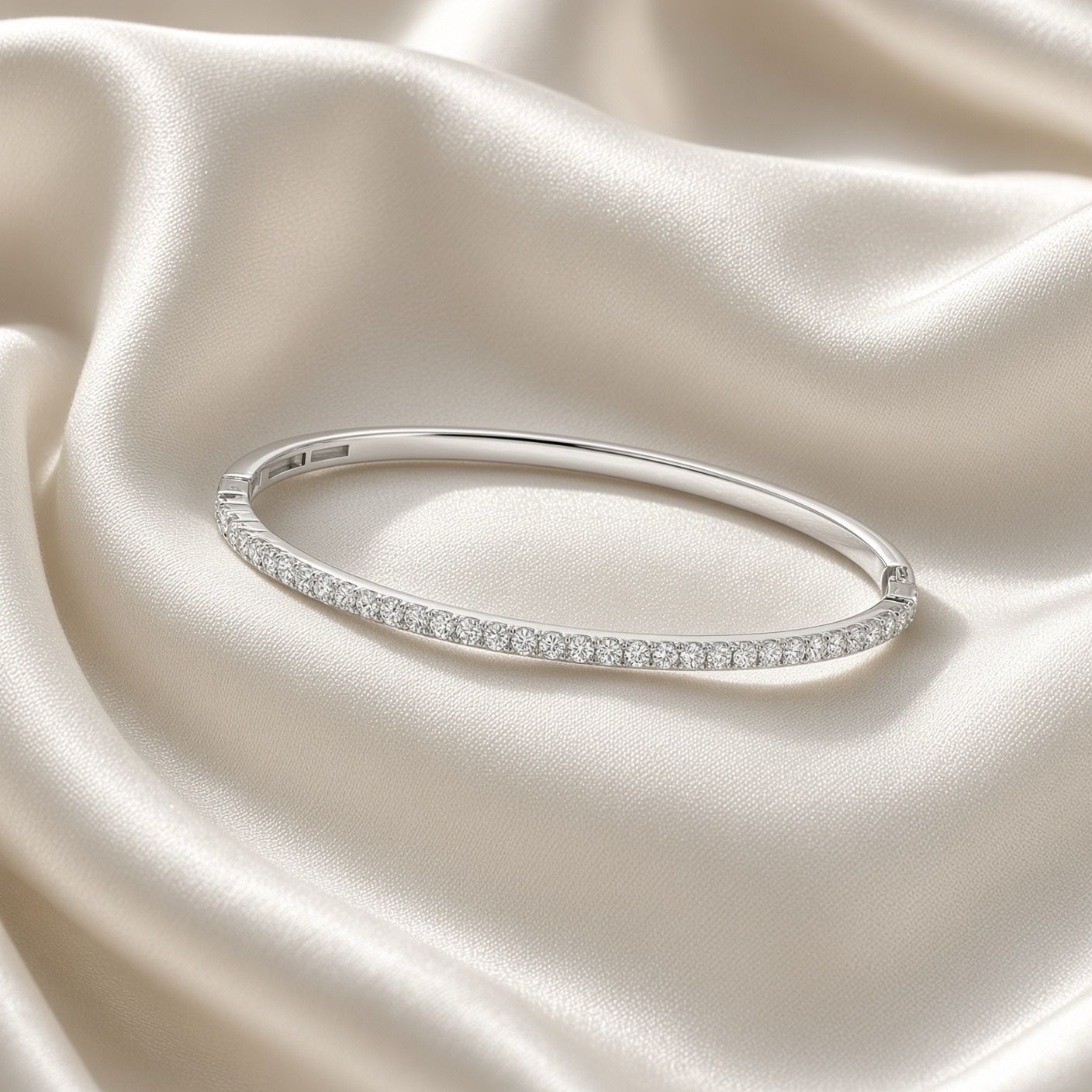 23097ZI- Classic Silver Zirconia Line Bangle