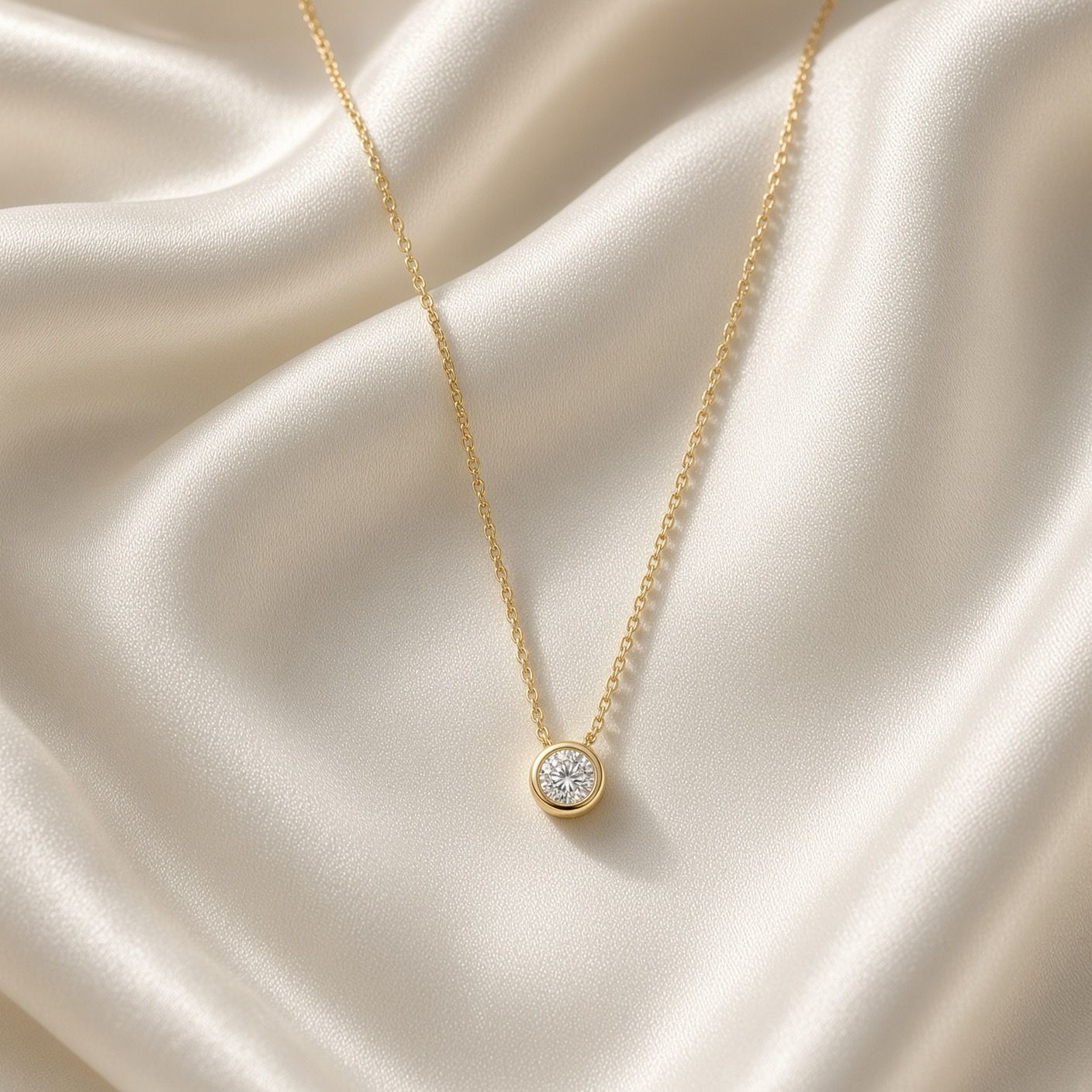 34124ZY- Classic Bezel Set Zirconia Necklace