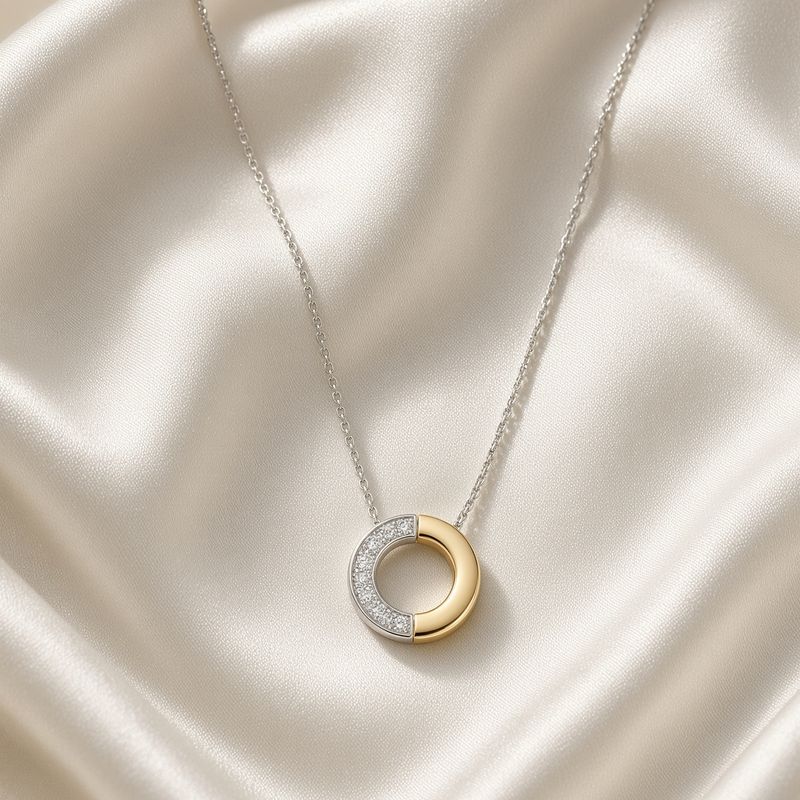 34120ZY- Contrast Zirconia Necklace