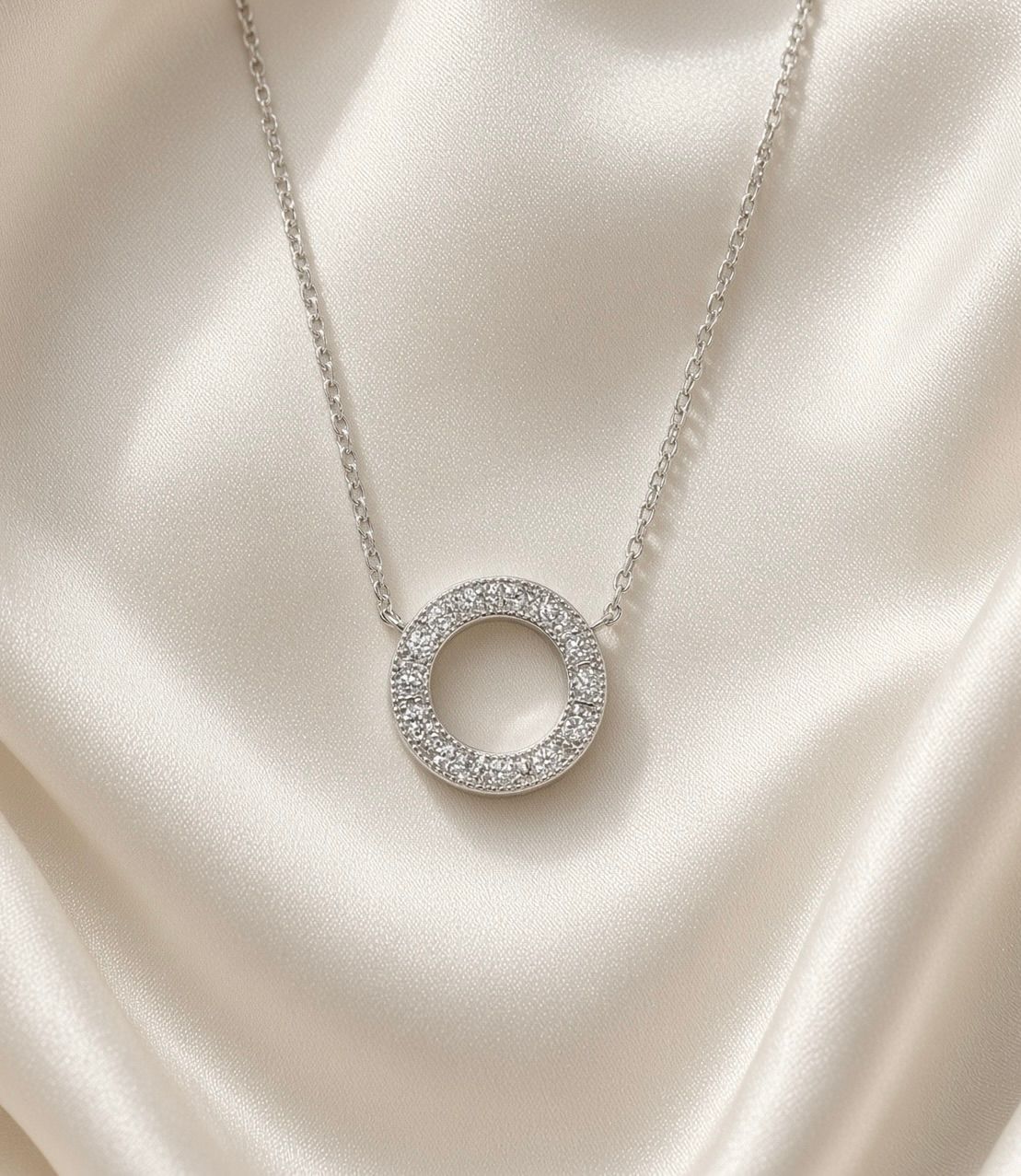 Pavé Diamond Circle Necklace