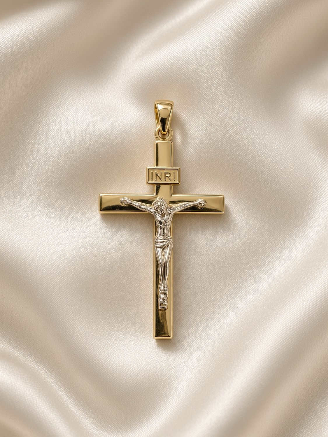 Two-Tone Gold Crucifix Pendant