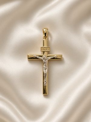 Two-Tone Gold Crucifix Pendant